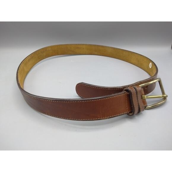 Coach Brown Burnished Cowhide Solid Brass Leather Belt Style 5800 Sz 36 - Picture 1 of 3